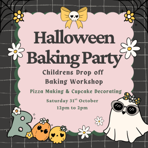 Halloween Baking Party (Childrens Drop Off Baking Workshop) Age 5+ Sat 31st October 12pm -2pm